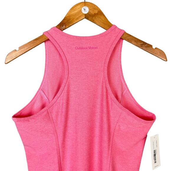 Outdoor Voices NWT Athena Pink Punch Racerback Tank Mini Athleisure Dress - Picture 8 of 11